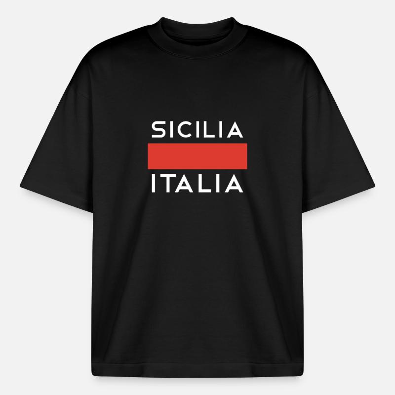 Sicily Pullover Sweat à capuche - T-shirt unisexe boxy épais biologique Stanley/Stella - noir