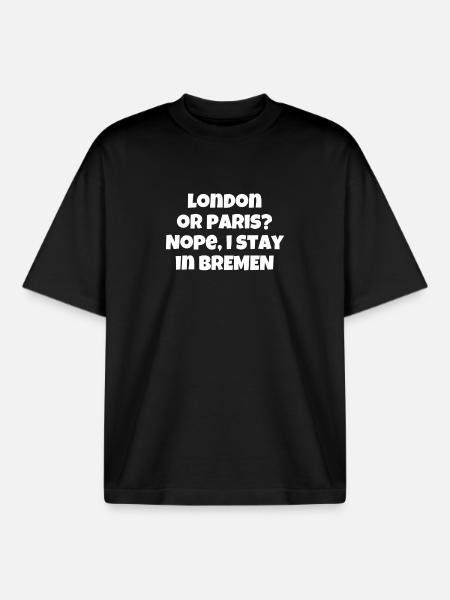 Bremen Hoodie - Boxy Heavyweight Unisex Organic T-Shirt by Stanley/Stella - black