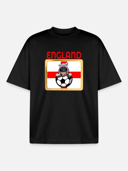 PFERD LIEBT FUSSBALL FUSSBALL - Boxy Heavyweight Unisex Organic T-Shirt von Stanley/Stella - Schwarz