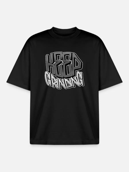 Keep Grinding - Boxy Heavyweight Unisex Organic T-Shirt von Stanley/Stella - Schwarz