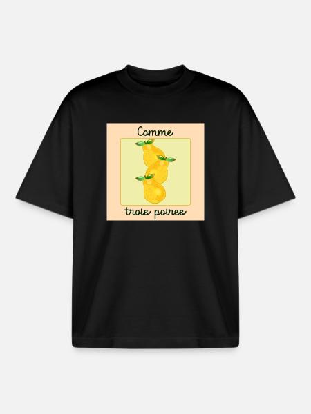 Haut comme trois poires - T-shirt unisexe boxy épais biologique Stanley/Stella - noir