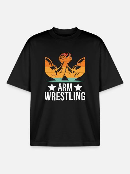 Arm Wrestling Tee - Boxy Heavyweight Unisex Organic T-Shirt von Stanley/Stella - Schwarz