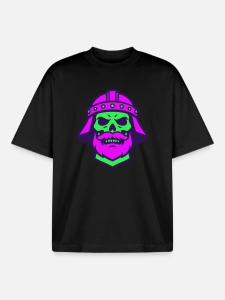 Skull Warrior Pop Art - Boxy Heavyweight Unisex Organic T-Shirt by Stanley/Stella - black