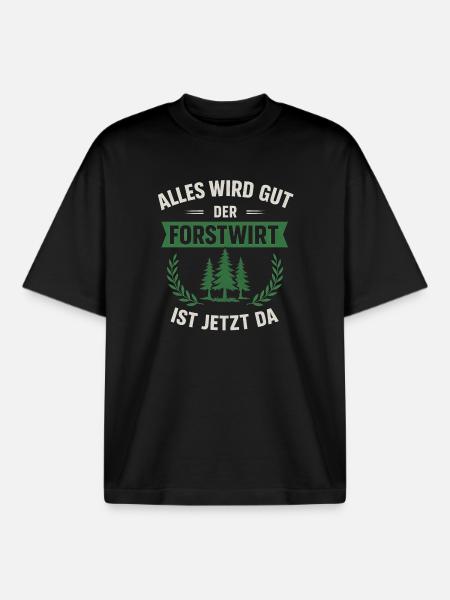 Lustiger Forstwirt Spruch - Boxy Heavyweight Unisex Organic T-Shirt von Stanley/Stella - Schwarz