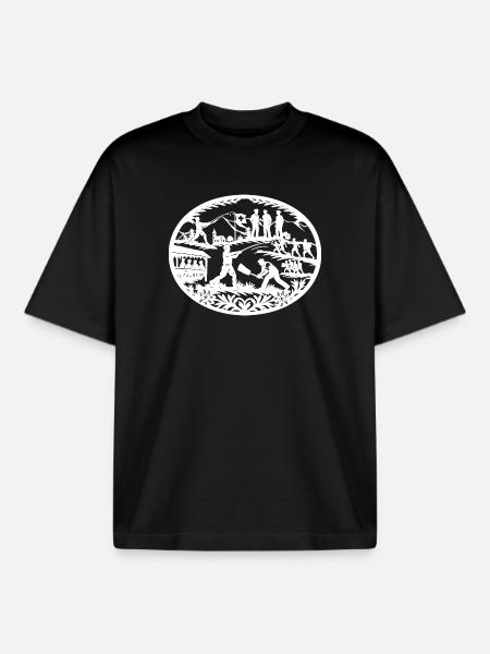 Hornussen_white - Boxy Heavyweight Unisex Organic T-Shirt by Stanley/Stella - black