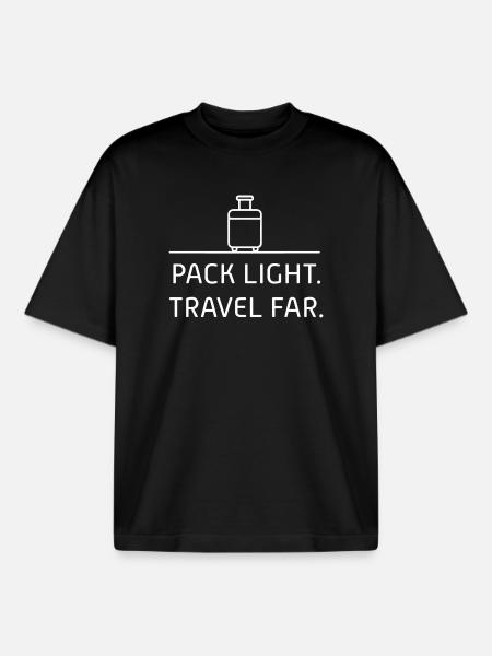 Reisezubehör mit Packlicht-Motiv - Boxy Heavyweight Unisex Organic T-Shirt von Stanley/Stella - Schwarz