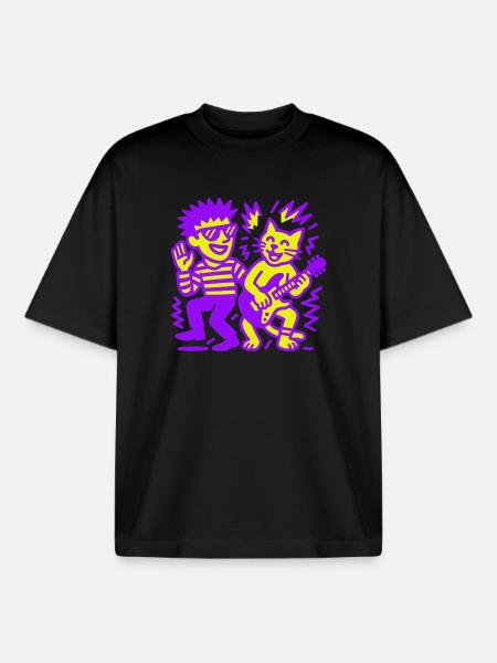 Katzenmusik - Boxy Heavyweight Unisex Organic T-Shirt von Stanley/Stella - Schwarz