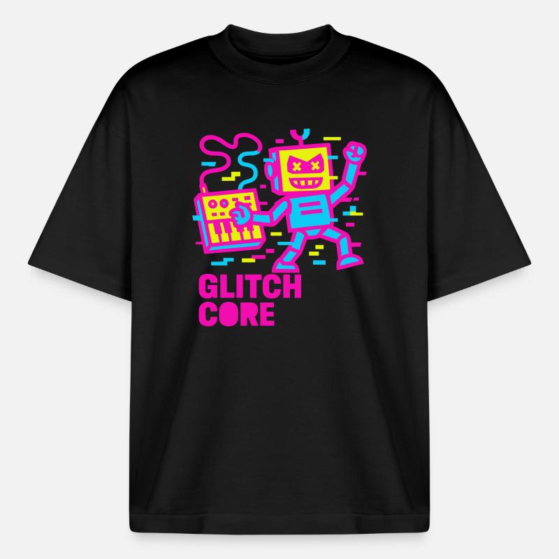 Glitchcore! - Boxy Heavyweight Unisex Organic T-Shirt by Stanley/Stella - black