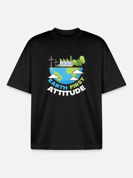 Ski Skifahrer Wintersport - Boxy Heavyweight Unisex Organic T-Shirt von Stanley/Stella - Schwarz