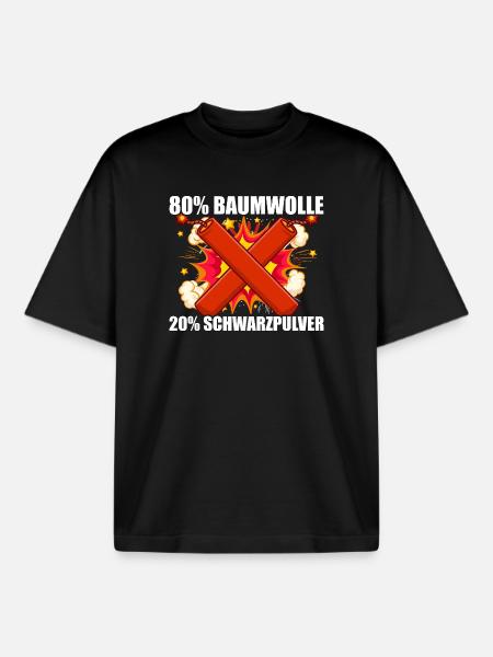 Black powder, pyrotechnicians, firecrackers, fireworks - Boxy Heavyweight Unisex Organic T-Shirt by Stanley/Stella - black
