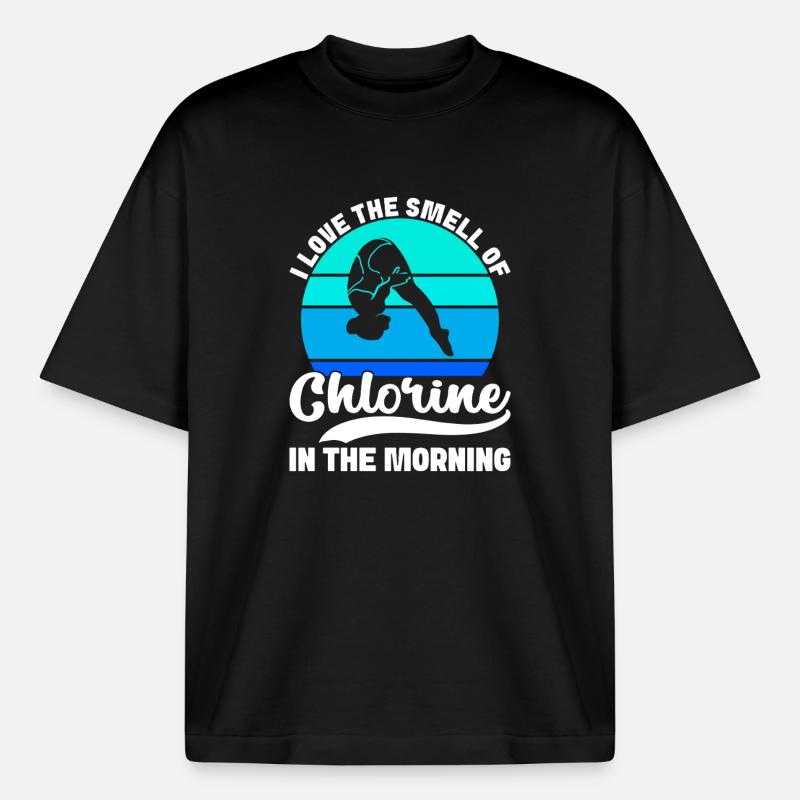 Diving diving board - Boxy Heavyweight Unisex Organic T-Shirt by Stanley/Stella - black