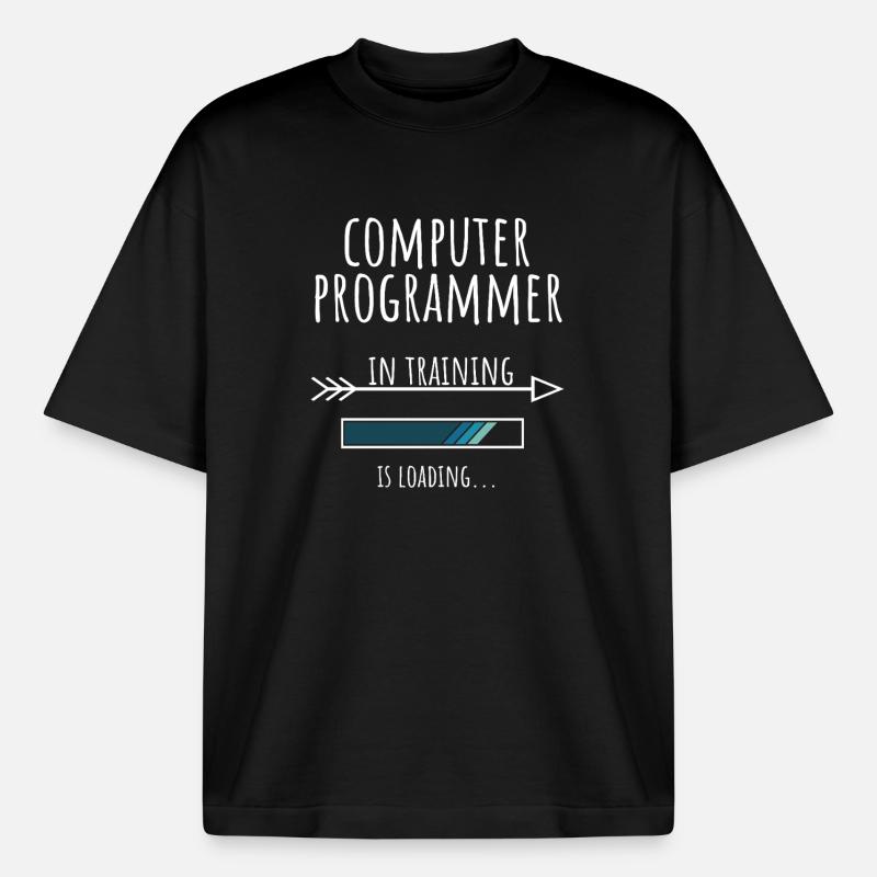Gift Profession Training Computer Programmer - Boxy Heavyweight Unisex Organic T-Shirt by Stanley/Stella - black