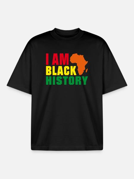 I am Black History - Boxy Heavyweight Unisex Organic T-Shirt by Stanley/Stella - black