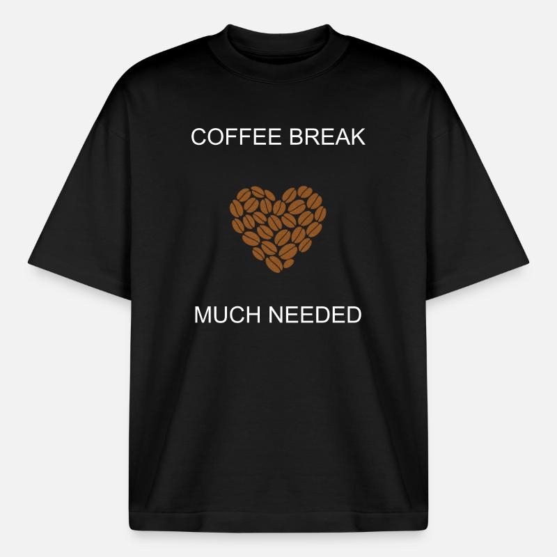 Kaffeepause Dringend benötigte tägliche Pause - Boxy Heavyweight Unisex Organic T-Shirt von Stanley/Stella - Schwarz