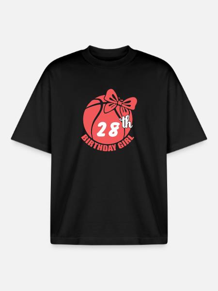 Basket-ball 28e anniversaire Basketteur - T-shirt unisexe boxy épais biologique Stanley/Stella - noir