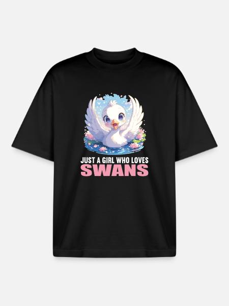 Swans Swan - Boxy Heavyweight Unisex Organic T-Shirt by Stanley/Stella - black