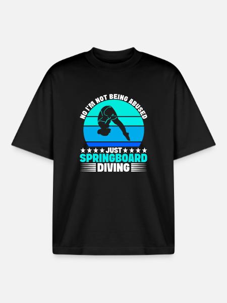 Diving diving board - Boxy Heavyweight Unisex Organic T-Shirt by Stanley/Stella - black