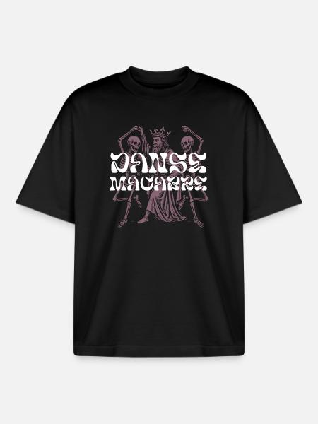 Regal Skeleton King T-Shirt Design - Boxy Heavyweight Unisex Organic T-Shirt by Stanley/Stella - black