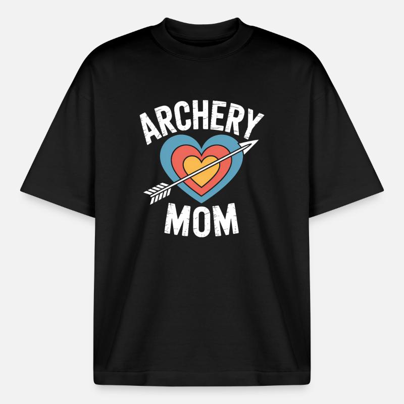 Bogenschießen Spruch Mutter Bogenschießen Geschenk - Boxy Heavyweight Unisex Organic T-Shirt von Stanley/Stella - Schwarz