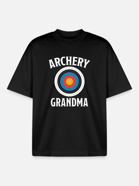 Archery saying grandma archery gift - Boxy Heavyweight Unisex Organic T-Shirt by Stanley/Stella - black