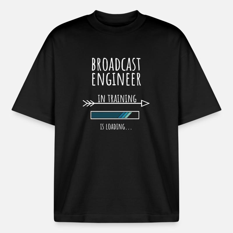 Engineer Gift Profession Training Broadcasting Technology - Boxy Heavyweight Unisex Organic T-Shirt by Stanley/Stella - black