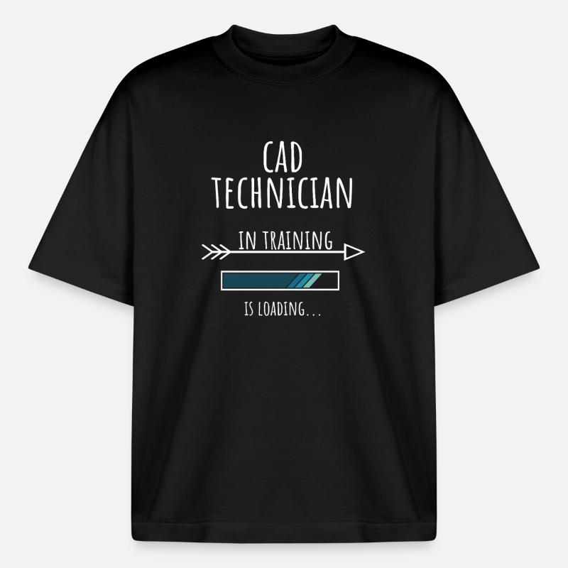 Gift Profession Training CAD Technician - Boxy Heavyweight Unisex Organic T-Shirt by Stanley/Stella - black