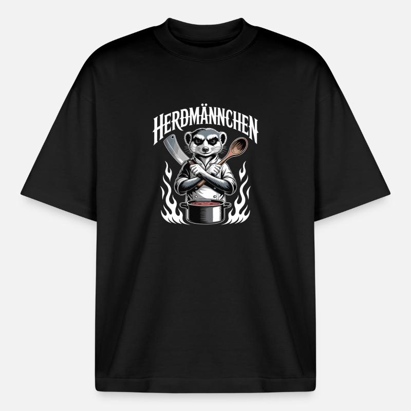 Herdmannchen Kochen Lustiger Koch Herdmannchen - Boxy Heavyweight Unisex Organic T-Shirt von Stanley/Stella - Schwarz