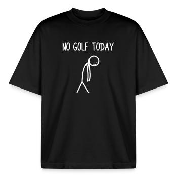 No golf today Golfer Golf Golfen - Boxy Heavyweight Unisex Organic T-Shirt von Stanley/Stella - Schwarz - Vorne - AI Model Male 185 light (185cm) & AI Model Female 172 dark (172cm)