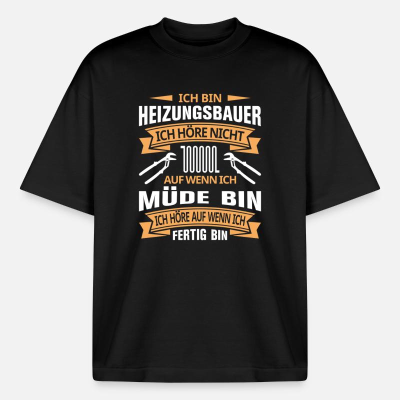 Heating Engineer Heating Construction Plumber Plumber - Boxy Heavyweight Unisex Organic T-Shirt by Stanley/Stella - black