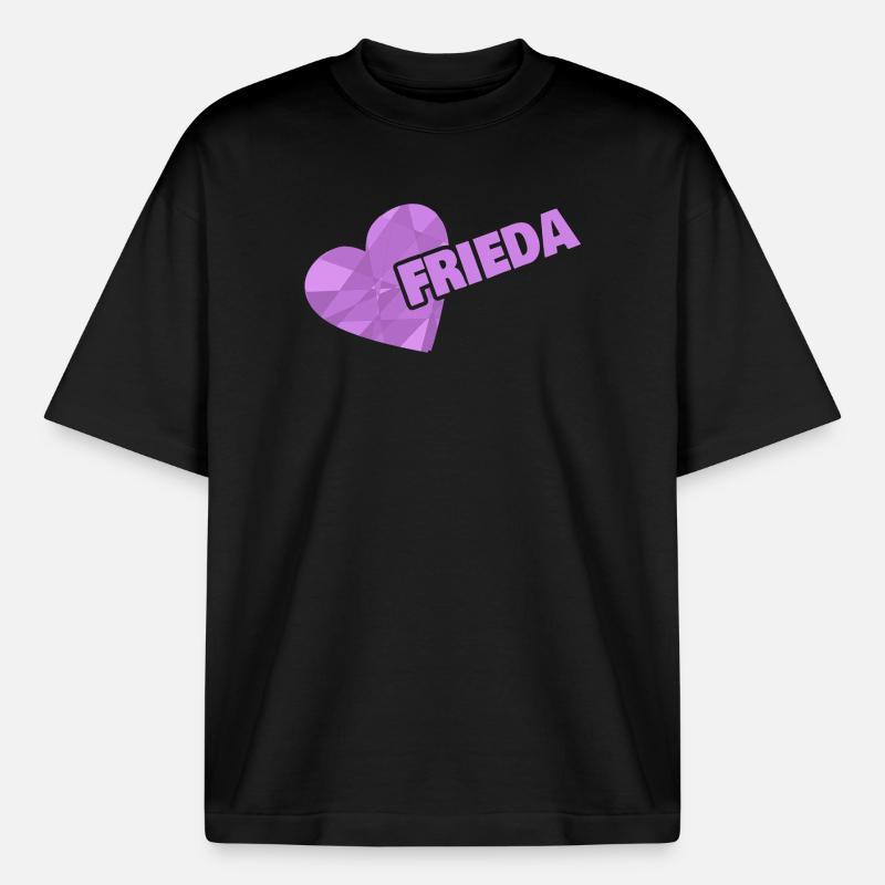 Frieda comme une couronne - T-shirt unisexe épais coupe boxy Stanley/Stella - noir