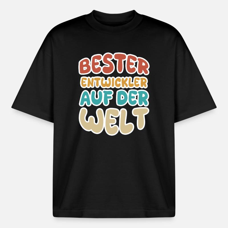 Calling Developer - Boxy Heavyweight Unisex Organic T-Shirt by Stanley/Stella - black
