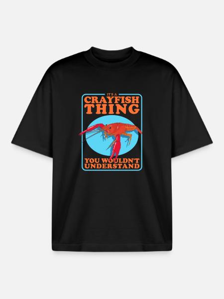 Crayfish Crayfish Seafood Gifts - Boxy Heavyweight Unisex Organic T-Shirt by Stanley/Stella - black