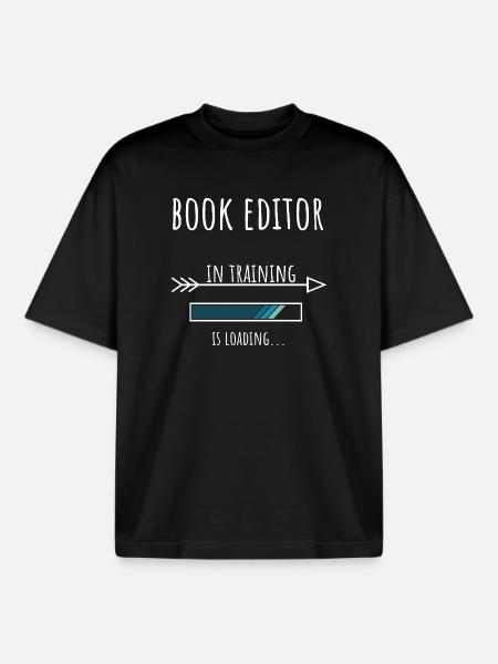 Bogredaktør Gaveprofession Uddannelse Bogredaktør - Stanley/Stella unisex boxy heavyweight T-shirt økologisk - sort