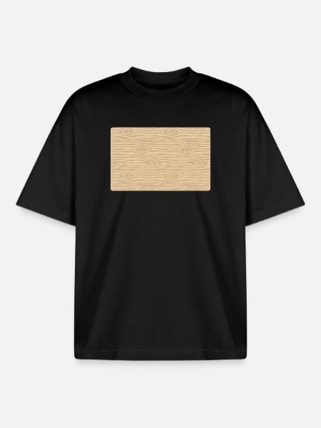 Schneidebrett-Design aus Holz - Boxy Heavyweight Unisex Organic T-Shirt von Stanley/Stella - Schwarz