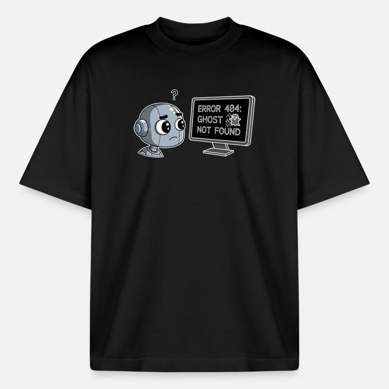 Error 404: Ghost Not Found - Boxy Heavyweight Unisex Organic T-Shirt von Stanley/Stella - Schwarz