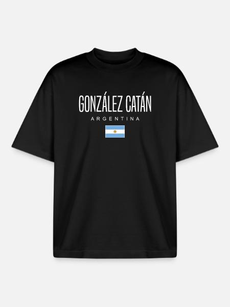 González Catán Argentina Argentinian - Boxy Heavyweight Unisex Organic T-Shirt by Stanley/Stella - black
