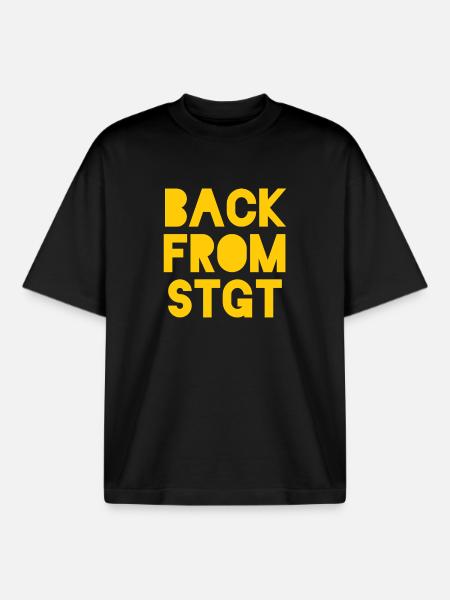 Back from Stuttgart - Boxy Heavyweight Unisex Organic T-Shirt von Stanley/Stella - Schwarz