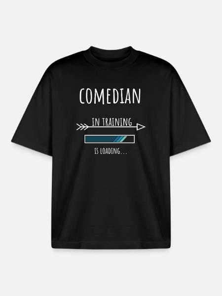 Comedian Gift Profession Training Comedian - Boxy Heavyweight Unisex Organic T-Shirt by Stanley/Stella - black