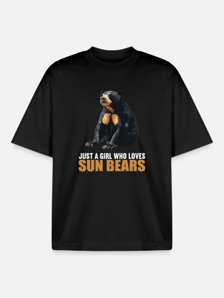 Sun Bear Malay Bear - Boxy Heavyweight Unisex Organic T-Shirt by Stanley/Stella - black