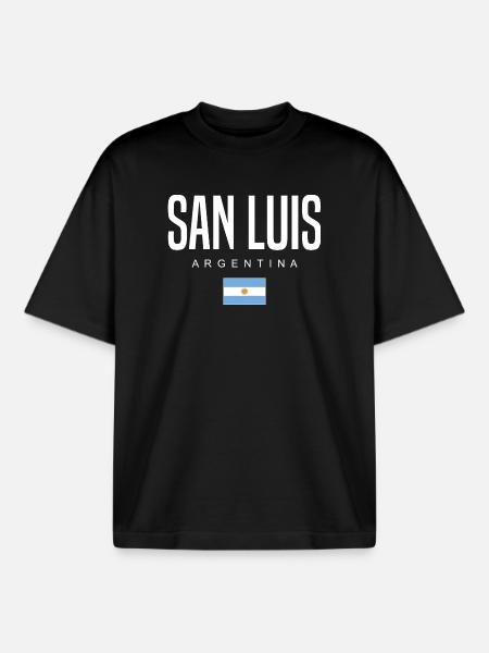 San Luis Argentina Argentinian - Boxy Heavyweight Unisex Organic T-Shirt by Stanley/Stella - black