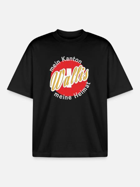 My homeland Valais gift - Boxy Heavyweight Unisex Organic T-Shirt by Stanley/Stella - black