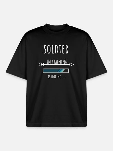 Soldier Gift Profession Training Soldier - Boxy Heavyweight Unisex Organic T-Shirt by Stanley/Stella - black