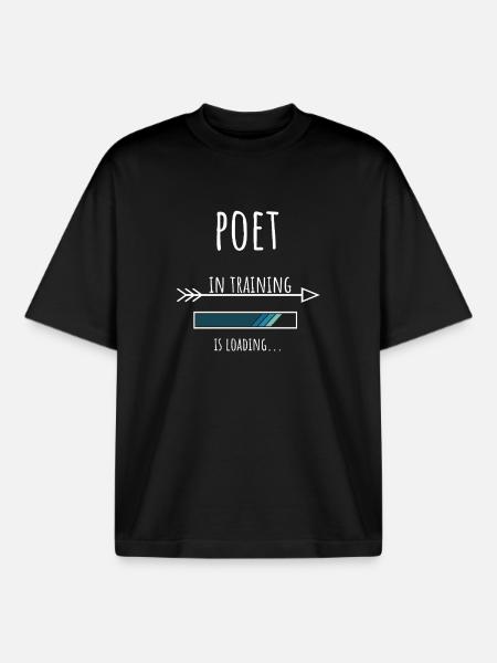 Poet Gift Profession Education Poet - Boxy Heavyweight Unisex Organic T-Shirt by Stanley/Stella - black