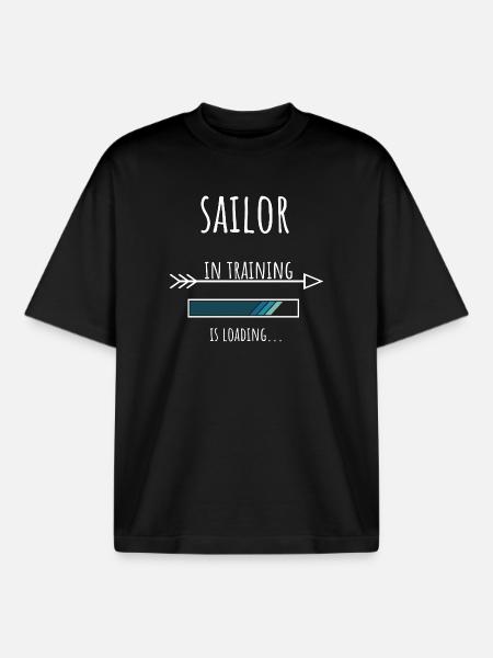 Sailor Gift Profession Training Seaman - Boxy Heavyweight Unisex Organic T-Shirt by Stanley/Stella - black
