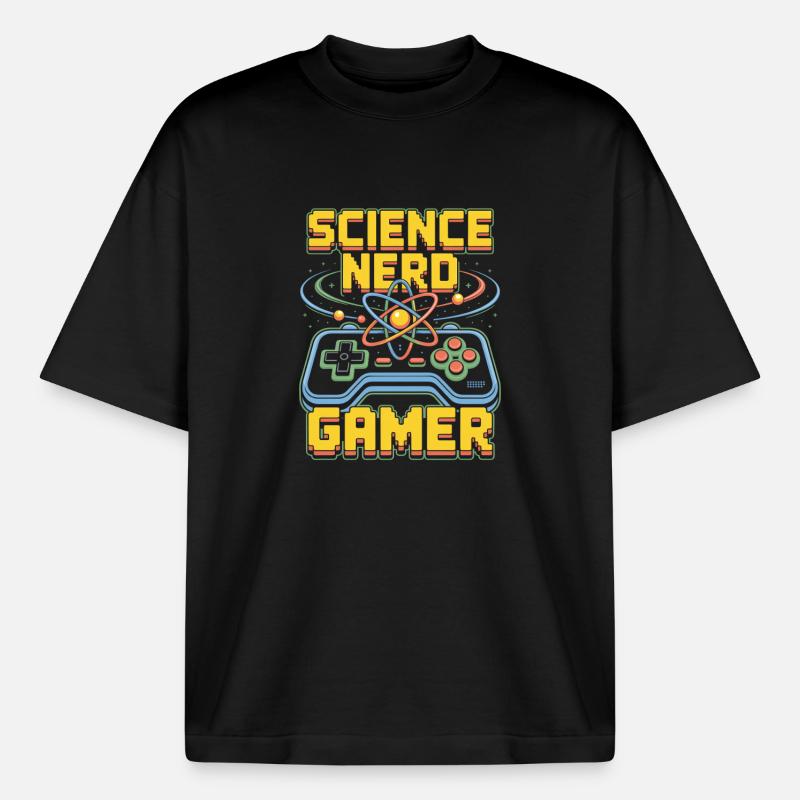 Science Nerd Gamer Atom Controller Wissenschaft - T-shirt unisexe boxy épais biologique Stanley/Stella - noir
