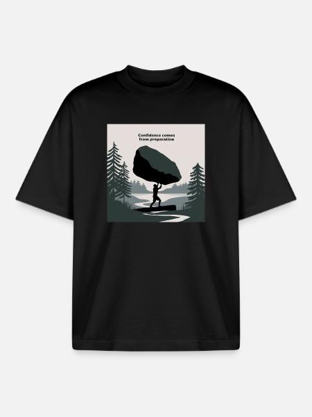Empowered Balance Nature Success Motivational  - Boxy Heavyweight Unisex Organic T-Shirt by Stanley/Stella - black