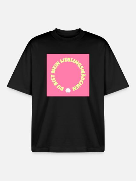 Tu es ma fille préférée - T-shirt unisexe boxy épais biologique Stanley/Stella - noir