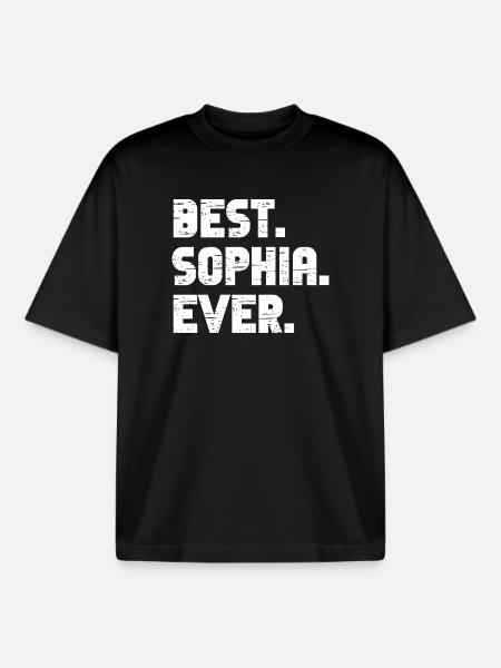 Best Sophia Ever Gift Saying - Boxy Heavyweight Unisex Organic T-Shirt by Stanley/Stella - black