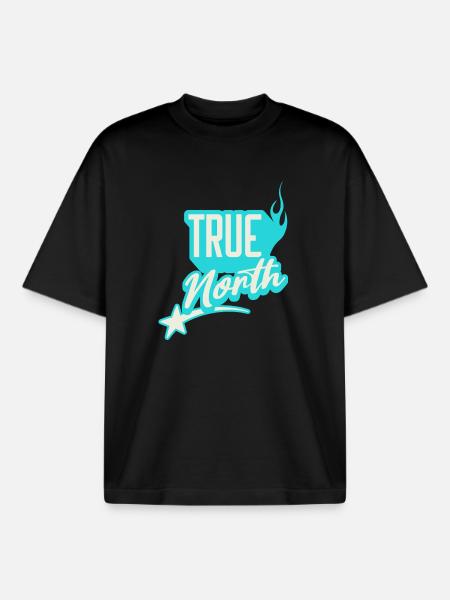 True North Inspirational Graphic Design - Boxy Heavyweight Unisex Organic T-Shirt by Stanley/Stella - black
