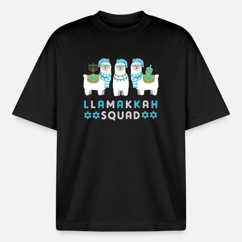 Hanoukka Hanoukka Hanoukka - T-shirt unisexe épais coupe boxy Stanley/Stella - noir